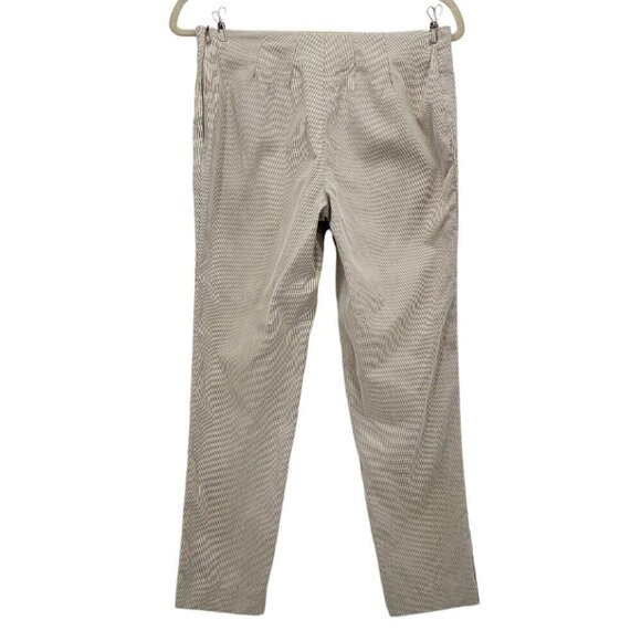 Brunello Cucinelli Striped White Gray Crop Ankle Slim Fit Pants Womens 8 - Picture 3 of 9